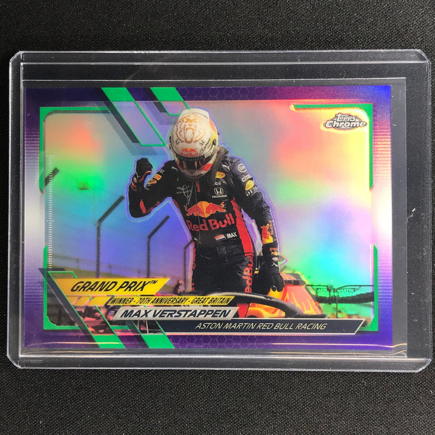 2021 Topps Chrome Max Verstappen Grand Prix Winners Purple Green No 142