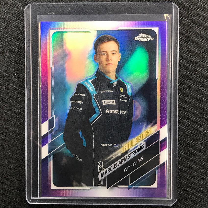 2021 Topps Chrome Marcus Armstrong F2 Racers Future Stars Purple 10/399