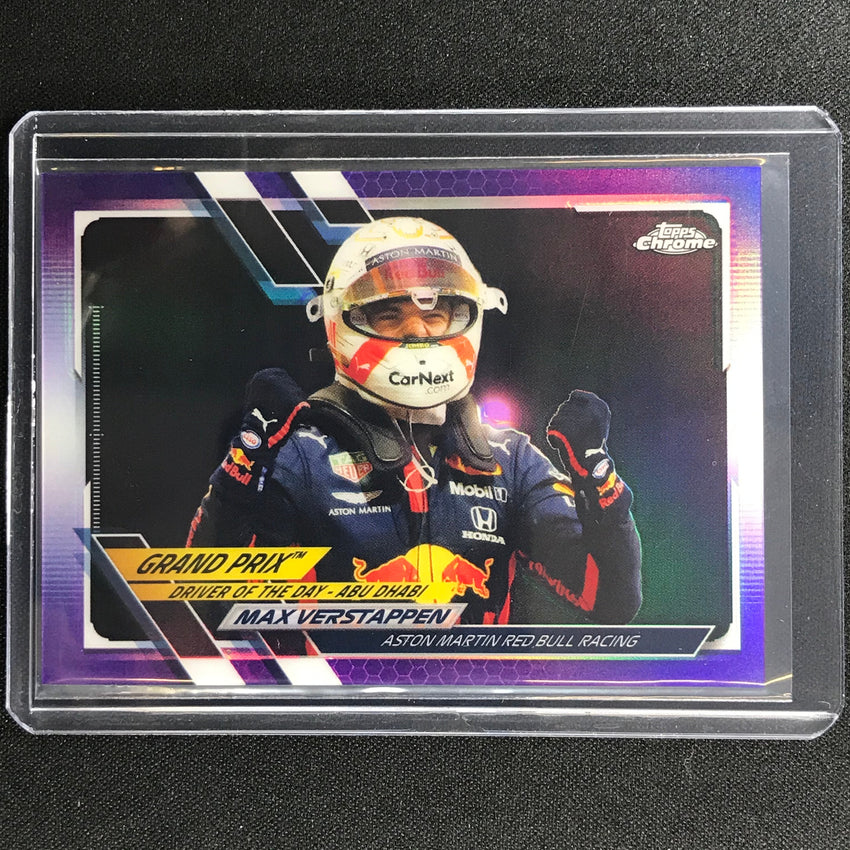 2021 Topps Chrome Max Verstappen Grand Prix Winners Purple 337/399