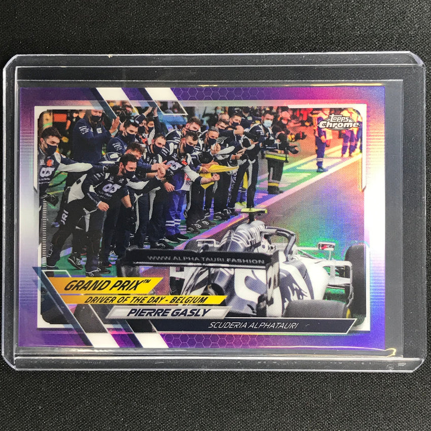 2021 Topps Chrome Pierre Gasly Grand Prix Driver Of The Day Purple 126/399