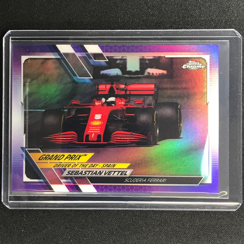 2021 Topps Chrome Sebastian Vettel Grand Prix Driver Of The Day Purple 48/399