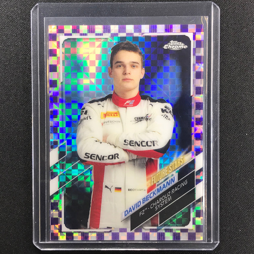 2021 Topps Chrome David Beckmann F2 Racers Future Purple Checker Flag 116/199