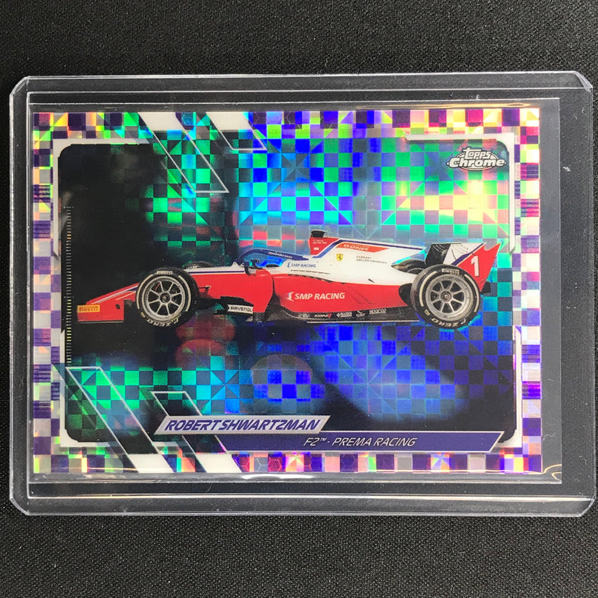 2021 Topps Chrome Robert Shwartzman F2 Cars Purple Checker Flag 170/199