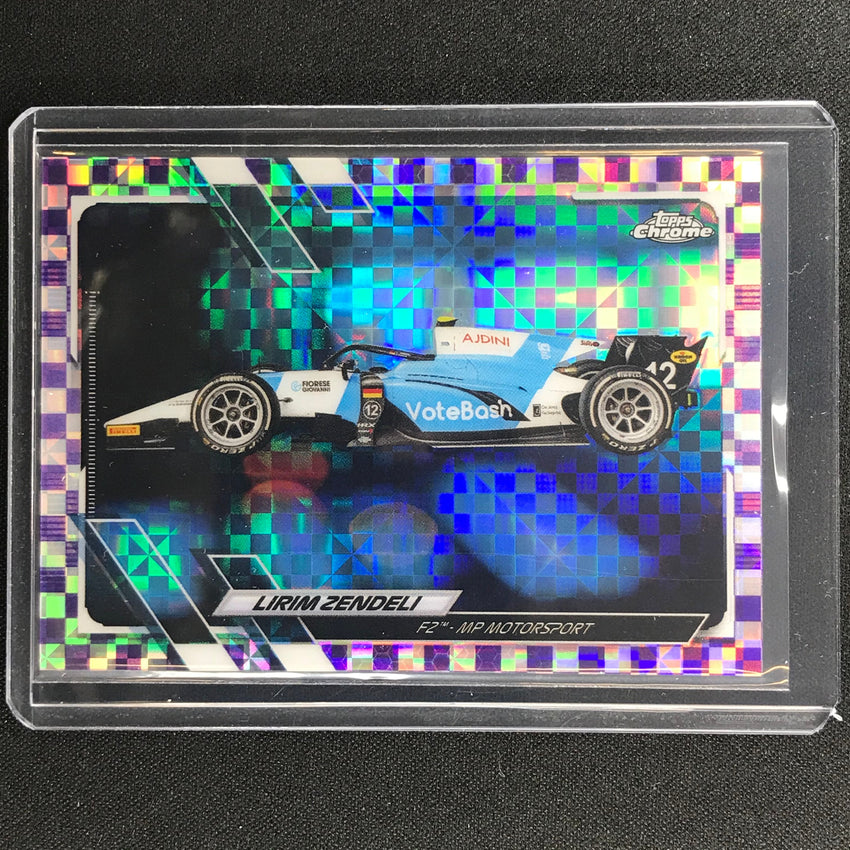 2021 Topps Chrome Lirim Zendeli F2 Cars Purple Checker Flag 8/199