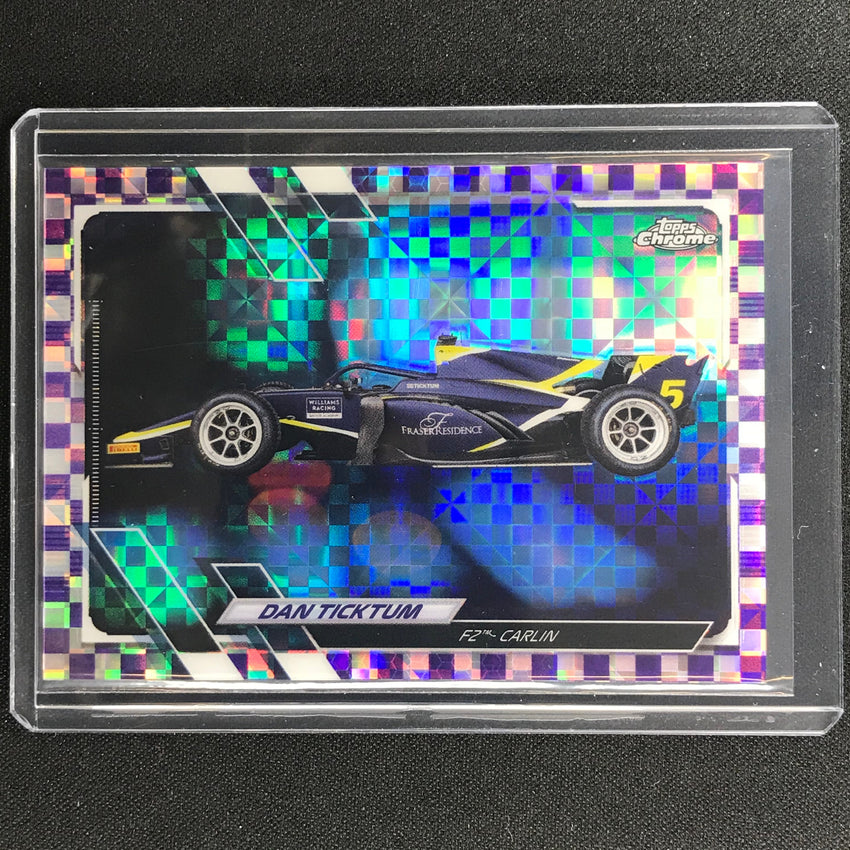 2021 Topps Chrome Dan Ticktum F2 Cars Purple Checker Flag 45/199