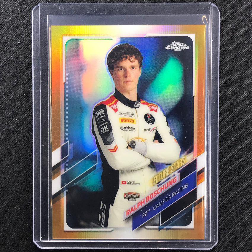 2021 Topps Chrome Ralph Boschung F2 Racers Future Stars Gold 36/50