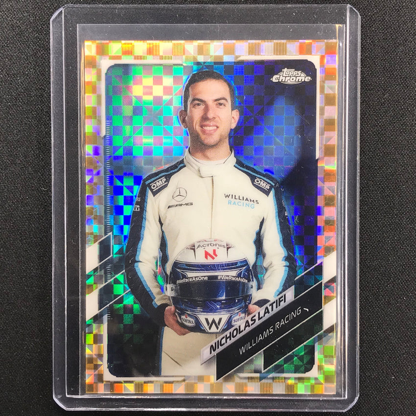 2021 Topps Chrome Nicholas Latifi F1 Racers Gold Checker Flag 21/50