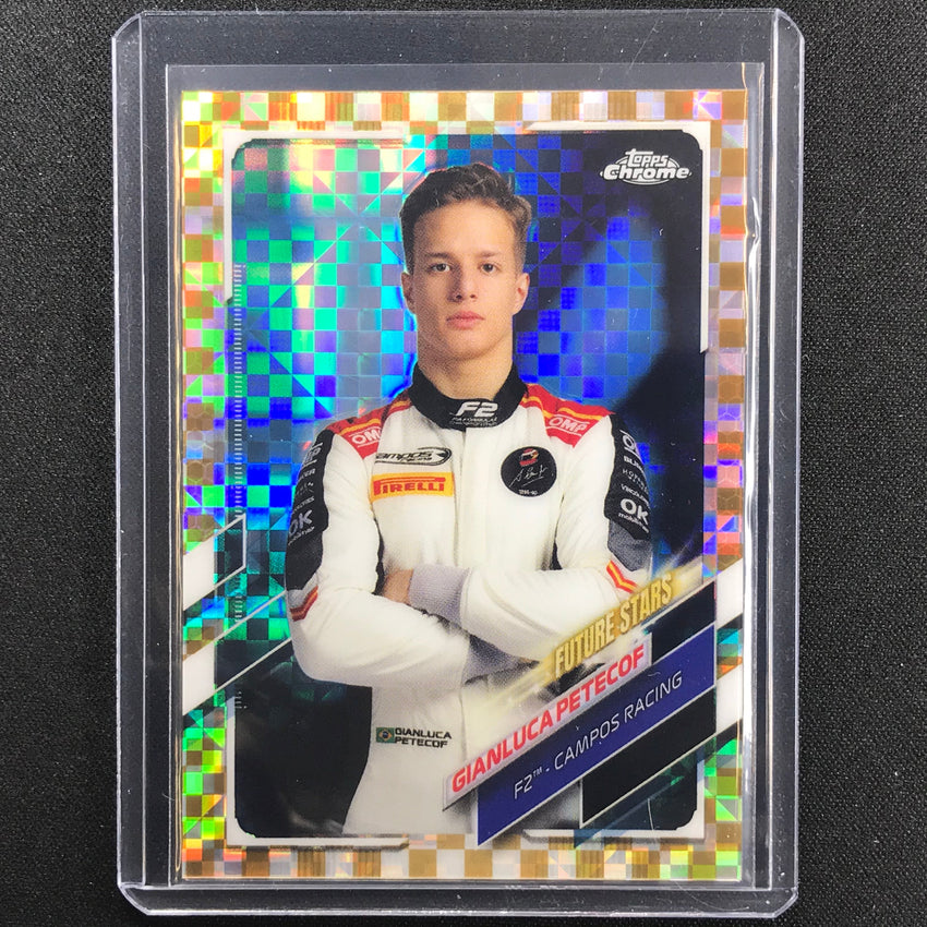 2021 Topps Chrome Gianluca Petecof F2 Racers Future Star Gold Checker Flag 12/50