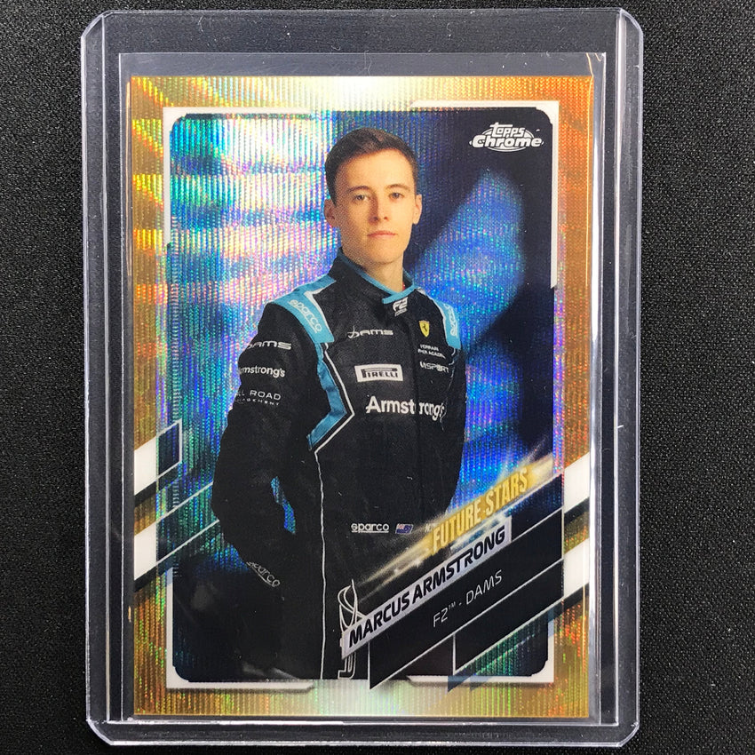 2021 Topps Chrome Marcus Armstrong F2 Racers Future Stars Gold Wave 25/50