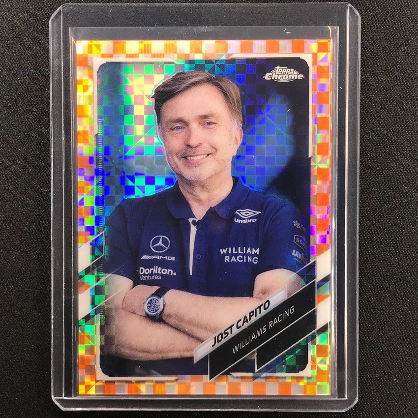2021 Topps Chrome Jost Capito F1 Crew Orange Checker Flag 16/25