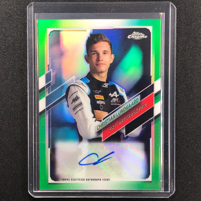 2021 Topps Chrome Christian Lundgaard F2 Racers Autographs Green 63/99