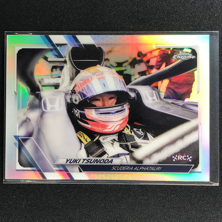 2021 Topps Chrome Yuki Tsunoda F1 Racers Rookie Refractor No 37