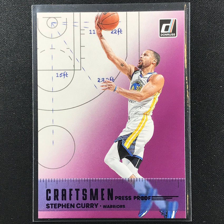 2022-23 Donruss Stephen Curry Craftsmen Purple Press Proof No 4