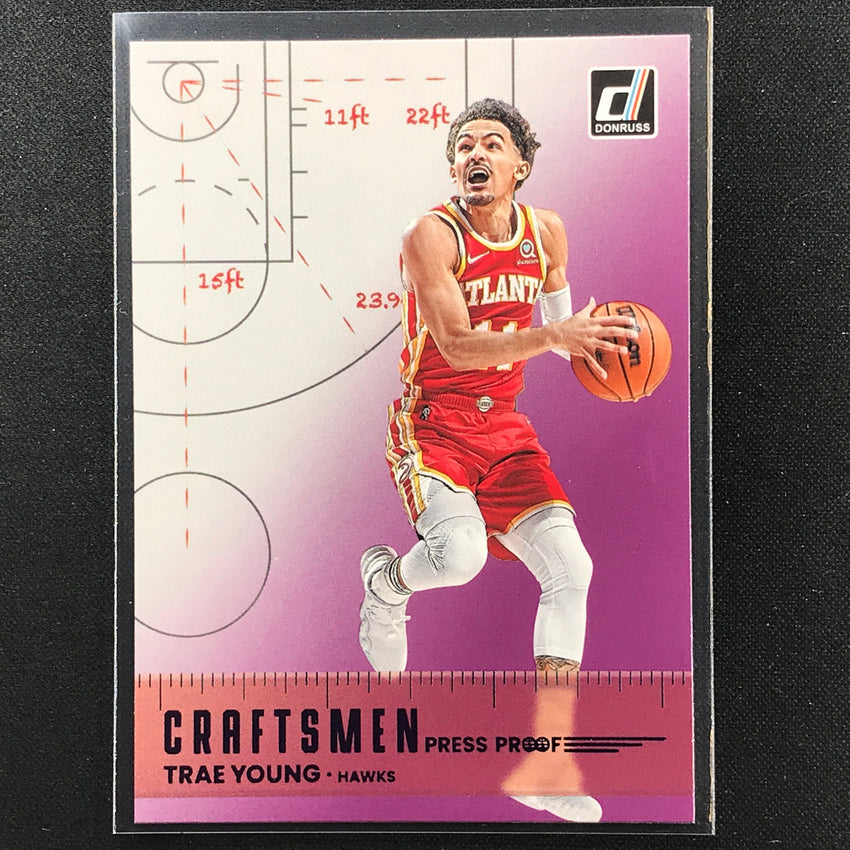 2022-23 Donruss TRAE YOUNG Craftsmen Purple Press Proof #7