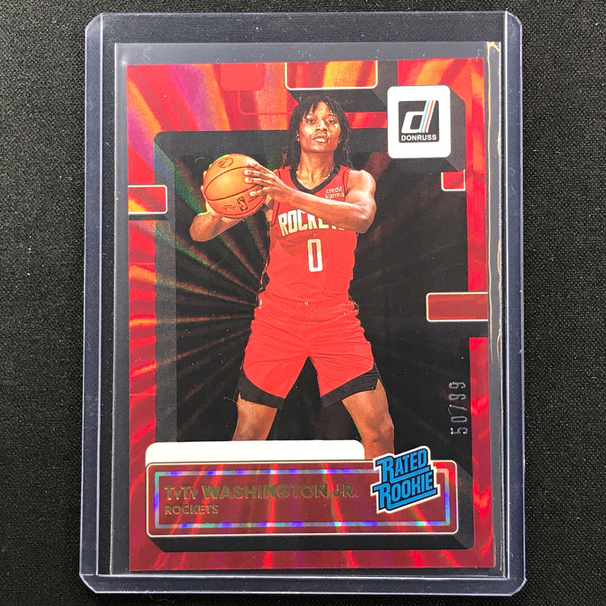 2022-23 Donruss Tyty Washington Jr. Rated Rookie Holo Red Laser 50/99