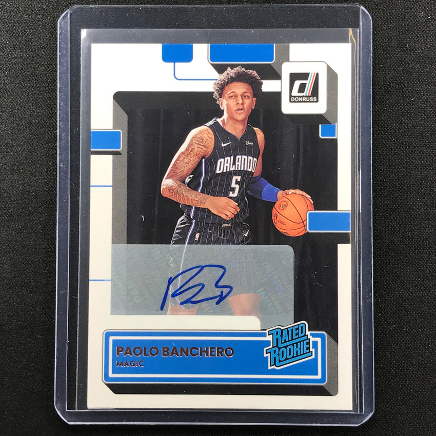 2022-23 Donruss Paolo Banchero Rated Rookie Signatures Auto Base No 201