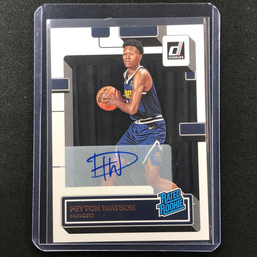 2022-23 Donruss Peyton Watson Rated Rookie Signatures Auto Base No 230 B