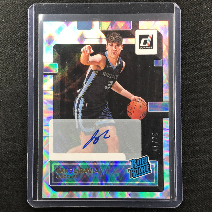 2022-23 Donruss Jake Laravia Rated Rookie Signatures Auto Holo Frame 41/75