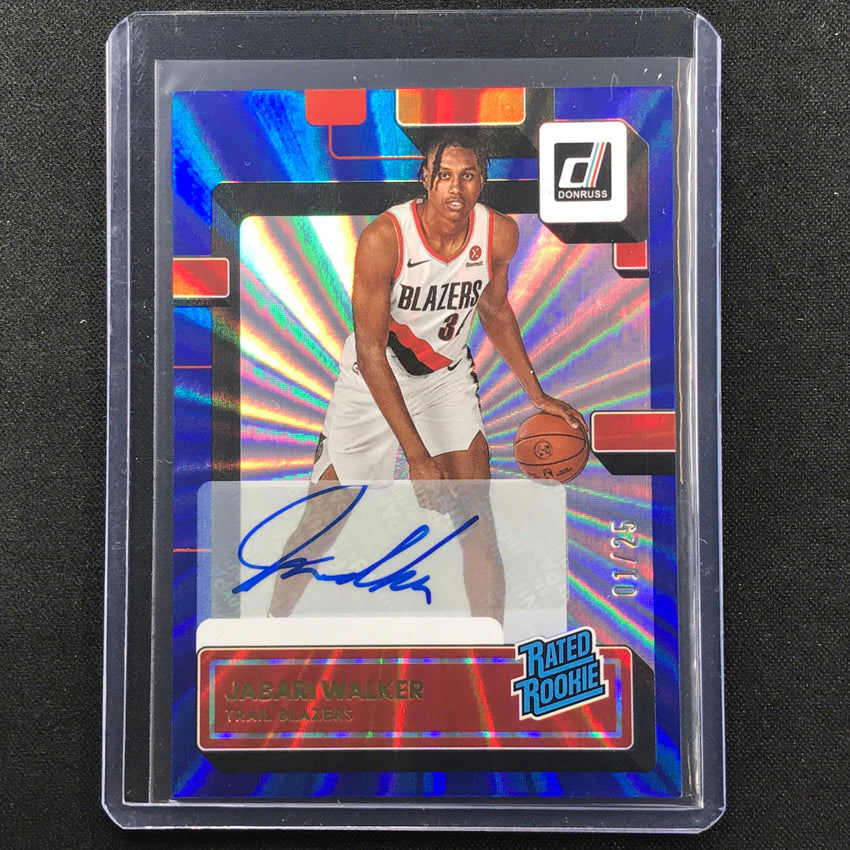 2022-23 Donruss Jabari Walker Rated Rookie Signatures Auto Holo Blue Laser 1/25