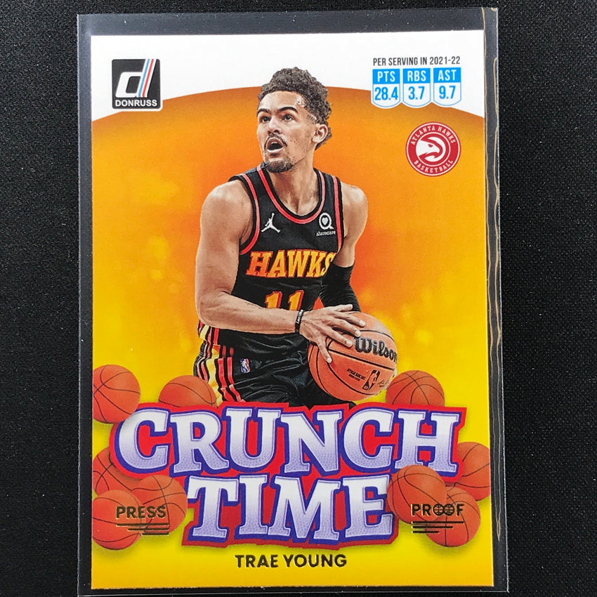 2022-23 Donruss TRAE YOUNG Crunch Time Gold Press Proof #2
