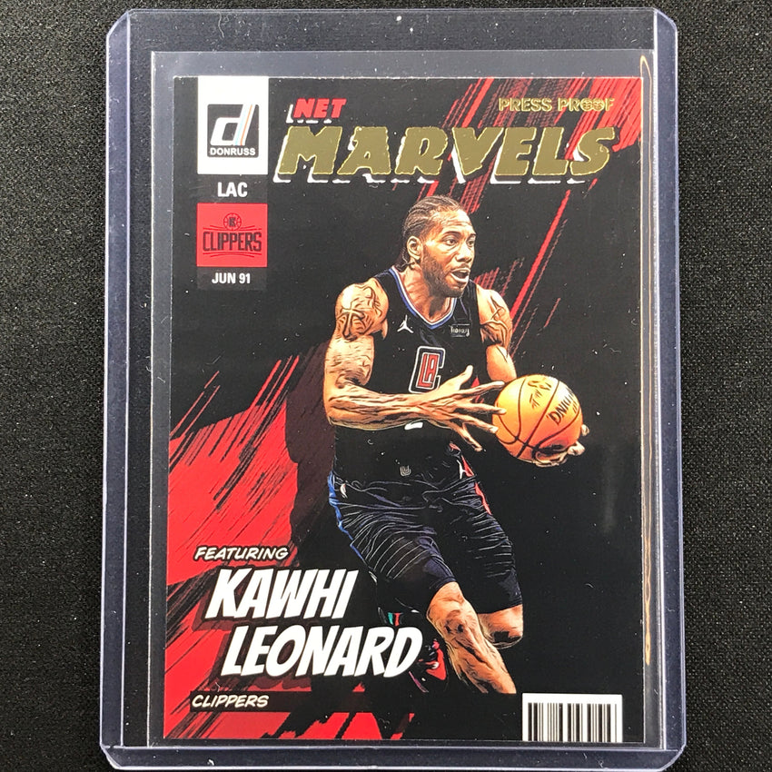 2022-23 Donruss Kawhi Leonard Net Marvels Gold Press Proof No 1