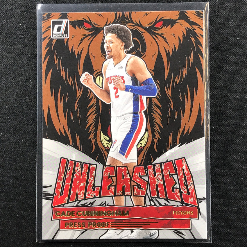 2022-23 Donruss Cade Cunningham Unleashed Gold Press Proof No 15