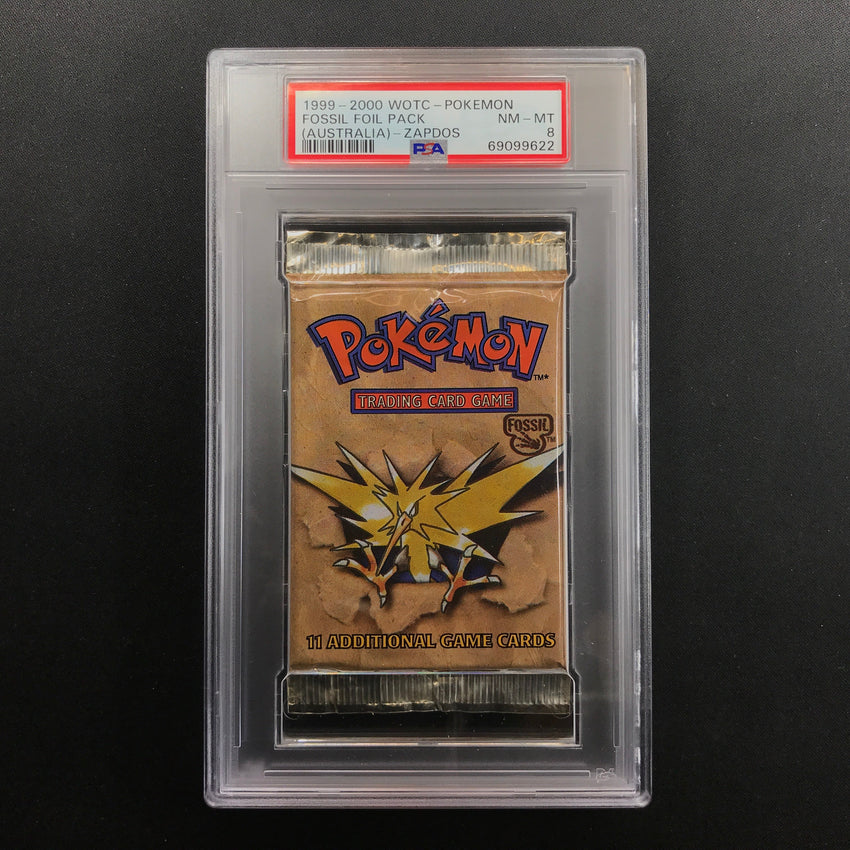 2000 pokemon booster box Psa 8 1999-2000 Pokemon Fossil Red Logo Australia Exclusive Booster Pa –  Cherry Collectables