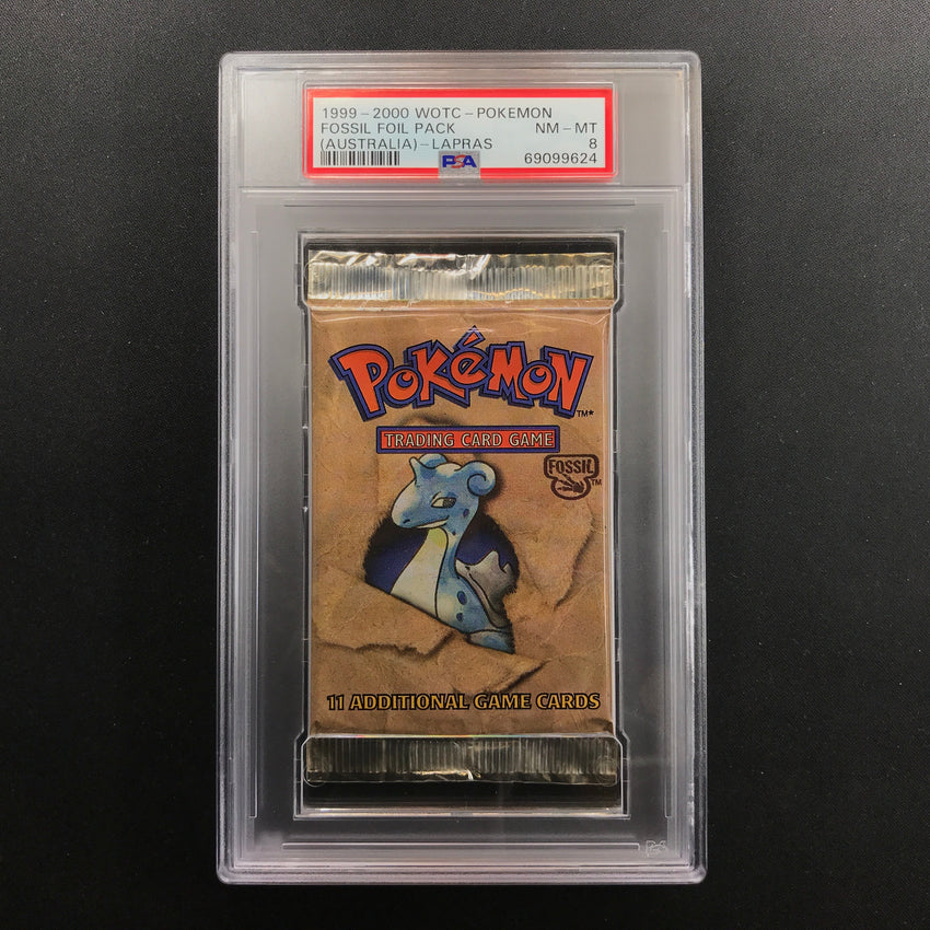 Psa 8 1999-2000 Pokemon Fossil Red Logo Australia Exclusive Booster Pa Cherry Collectables Psa 8 1999-2000 Pokemon Fossil Red Logo Australia Exclusive Booster Pa Cherry Collectables
