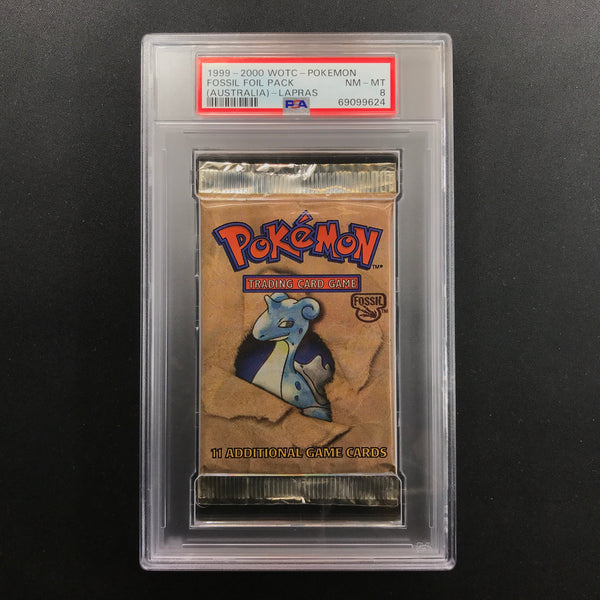 Psa 8 1999-2000 Pokemon Fossil Red Logo Australia Exclusive Booster Pa Cherry Collectables Psa 8 1999-2000 Pokemon Fossil Red Logo Australia Exclusive Booster Pa Cherry Collectables