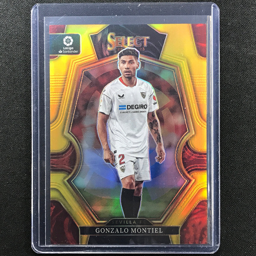 2022-23 Select La Liga Gonzalo Montiel Mezzanine Gold Prizm 4/10