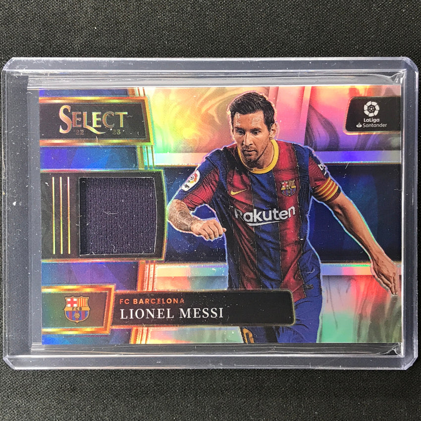 2022-23 Select La Liga Lionel Messi Select Memorabilia Relic Silver Prizm No Leo