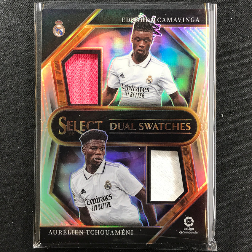 2022-23 Select La Liga Camavinga Tchouameni Dual Swatches Relic Silver Prizm No Ca
