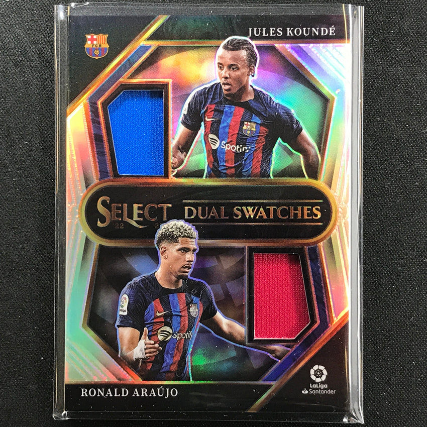 2022-23 Select La Liga Jules Kounde Araujo Dual Swatches Relic Silver Prizm No Ka