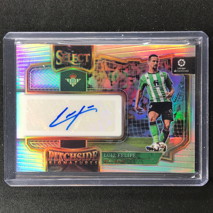 2022-23 Select La Liga Luiz Felipe Pitchside Signatures Auto Silver Prizm No Lfe