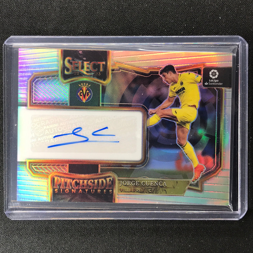 2022-23 Select La Liga Jorge Cuenca Pitchside Signatures Auto Silver Prizm No Jcn