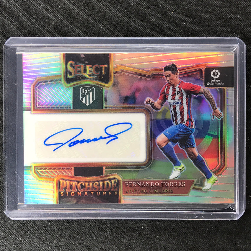 2022-23 Select La Liga Fernando Torres Pitchside Signatures Auto Silver Prizm Ft