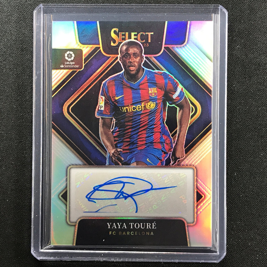 2022-23 Select La Liga Yaya Toure Signatures Auto Silver Prizm No Yt