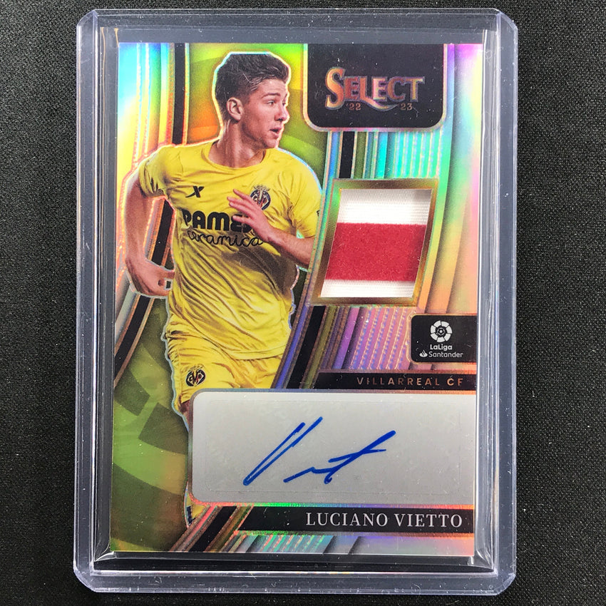 2022-23 Select La Liga Luciano Vietto Memorabilia Relic Auto Silver Prizm No Lv