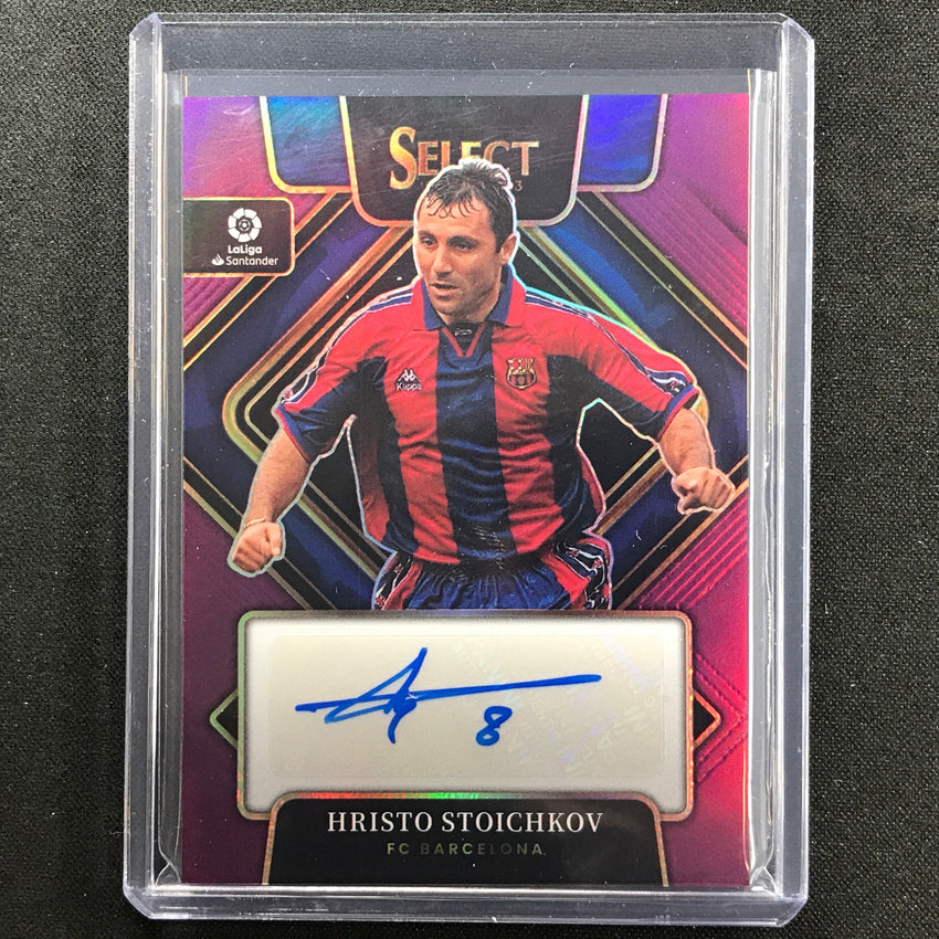 2022-23 Select La Liga Hristo Stoichkov Signatures Auto Purple 10/20