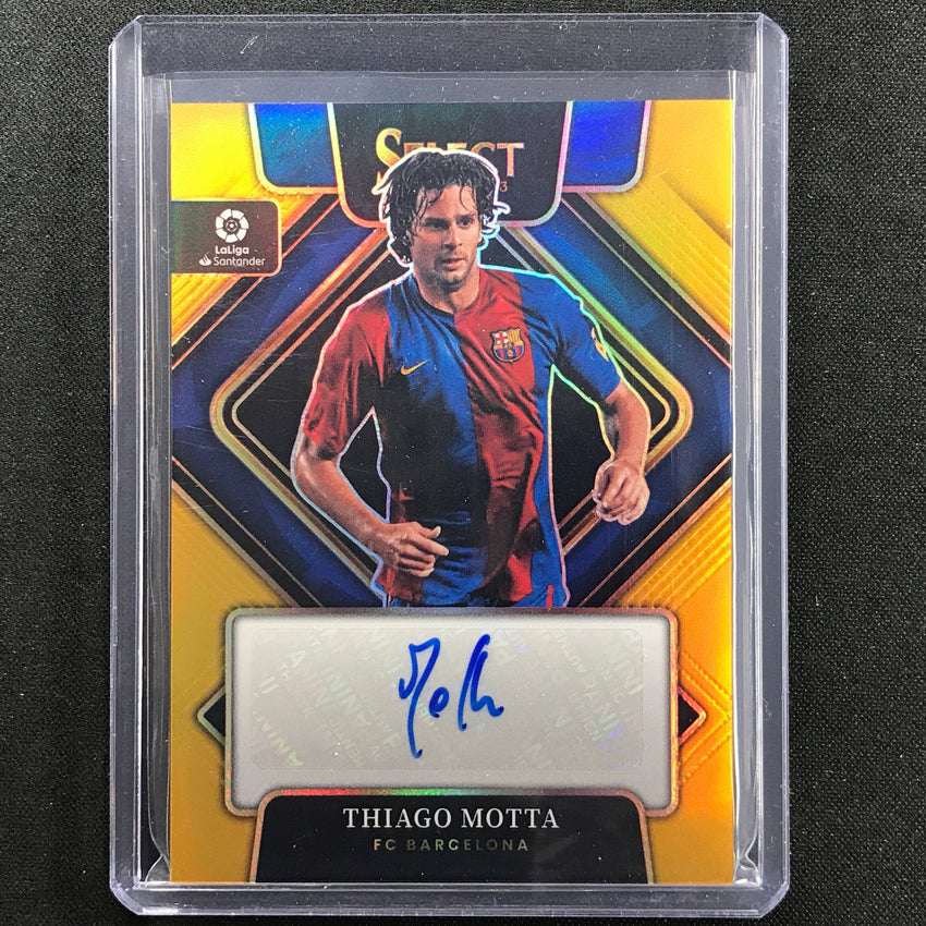 2022-23 Select La Liga Thiago Motta Signatures Auto Gold Prizm 5/10