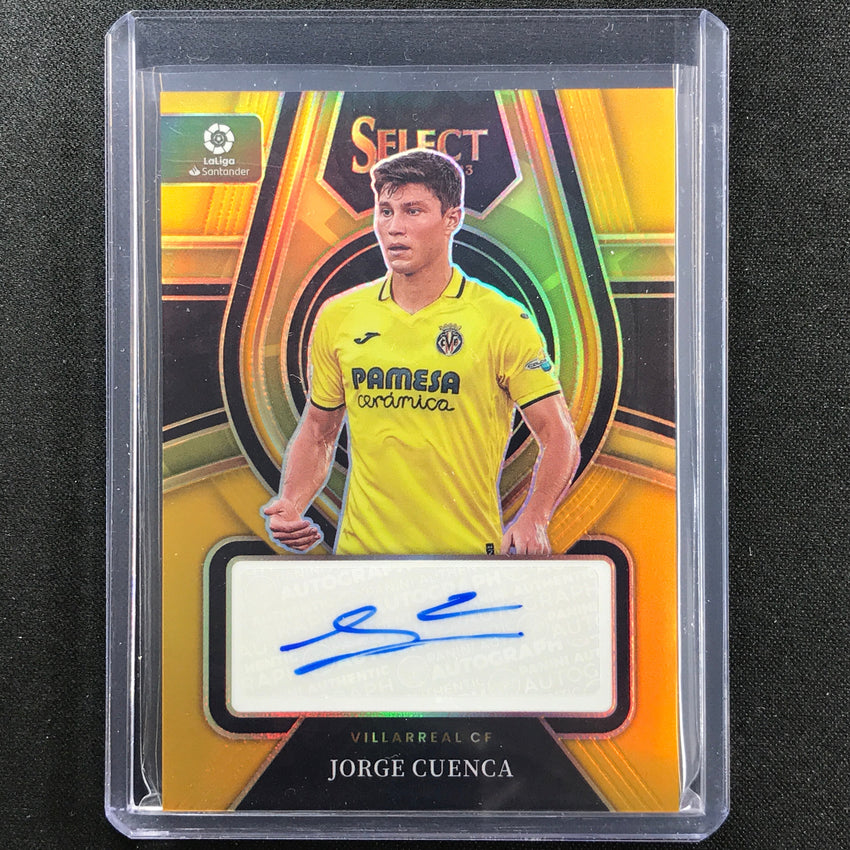 2022-23 Select La Liga Jorge Cuenca Select Signatures Auto Gold Prizm 2/10