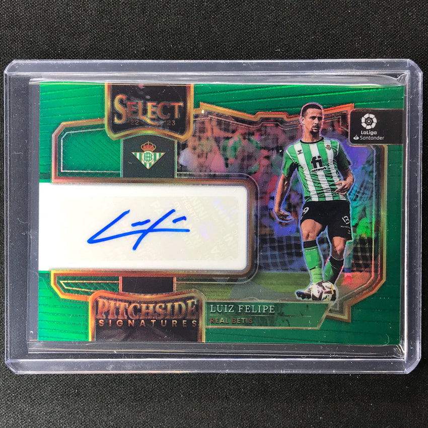2022-23 Select La Liga Luiz Felipe Pitchside Signatures Auto Gold Prizm 4/5