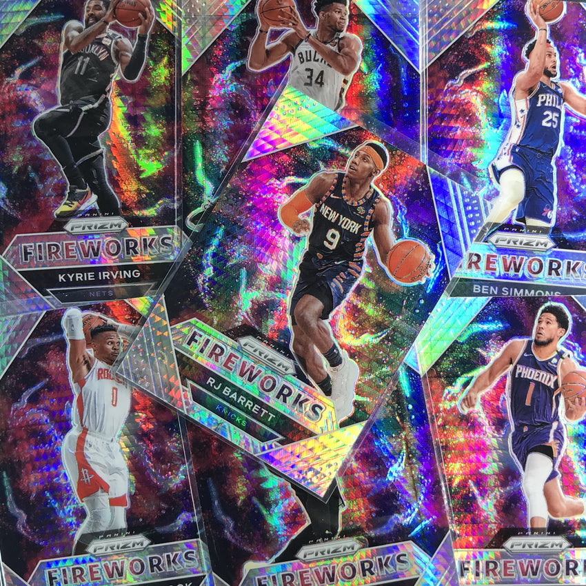 2020-21 Prizm Joel Embiid Fireworks Hyper No 13