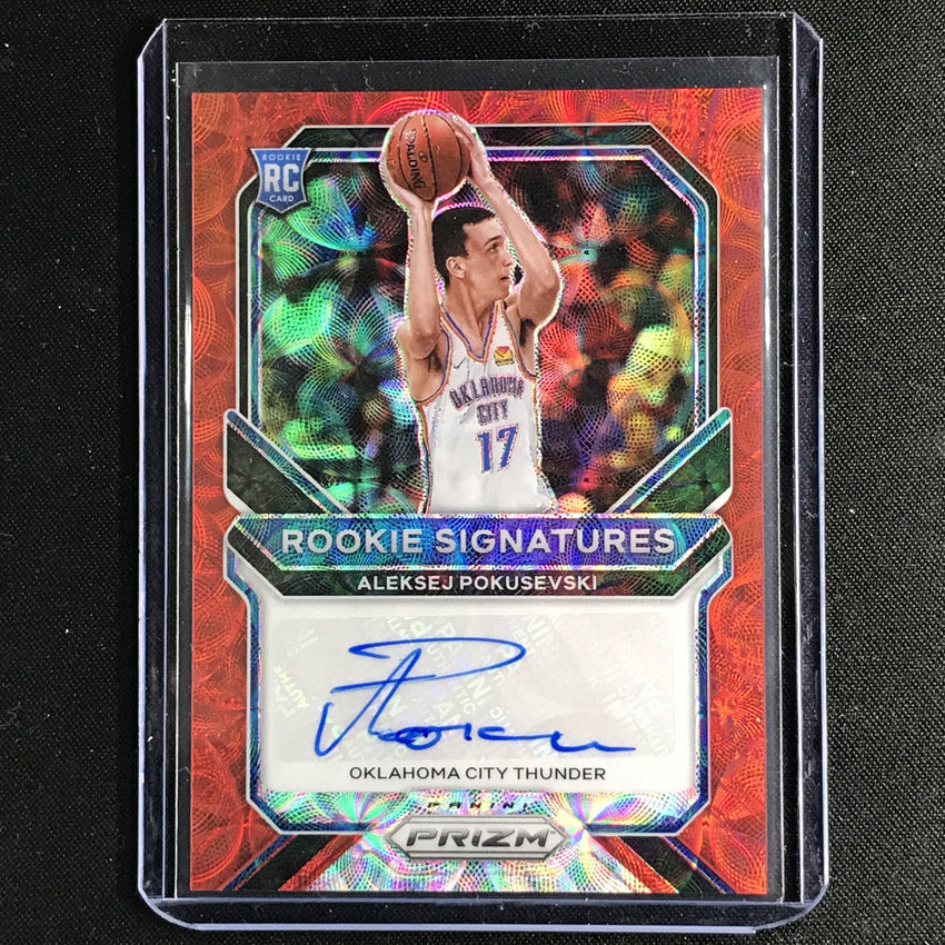 2020-21 Prizm Aleksej Pokusevski Rookie Signatures Auto Choice Red No Apk B