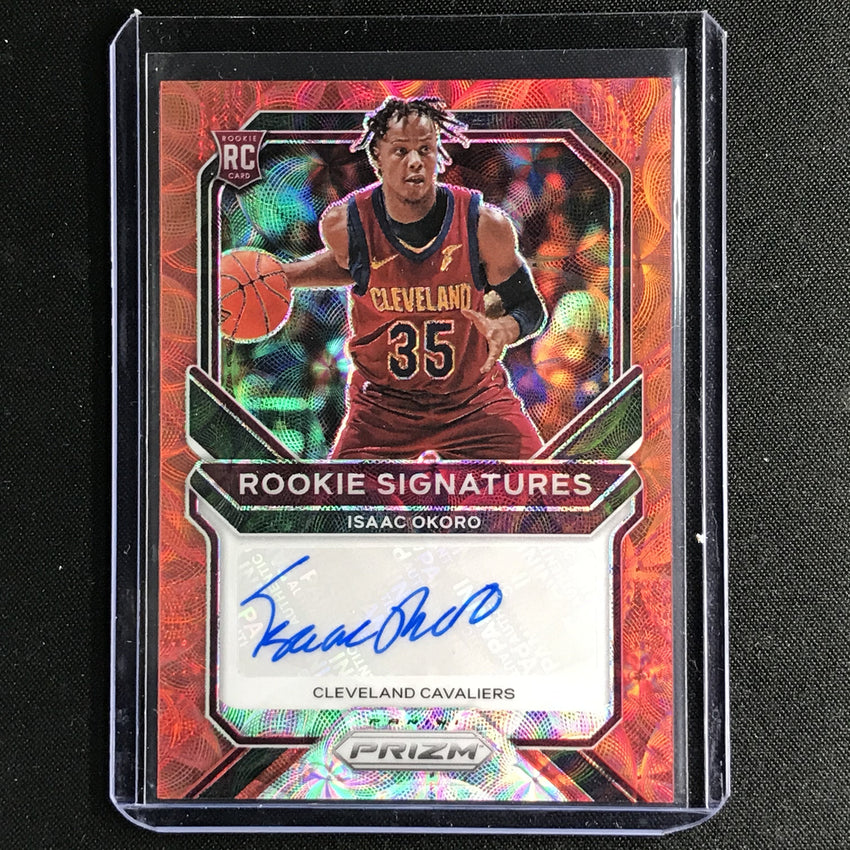 2020-21 Prizm Isaac Okoro Rookie Signatures Auto Choice Red No Iok