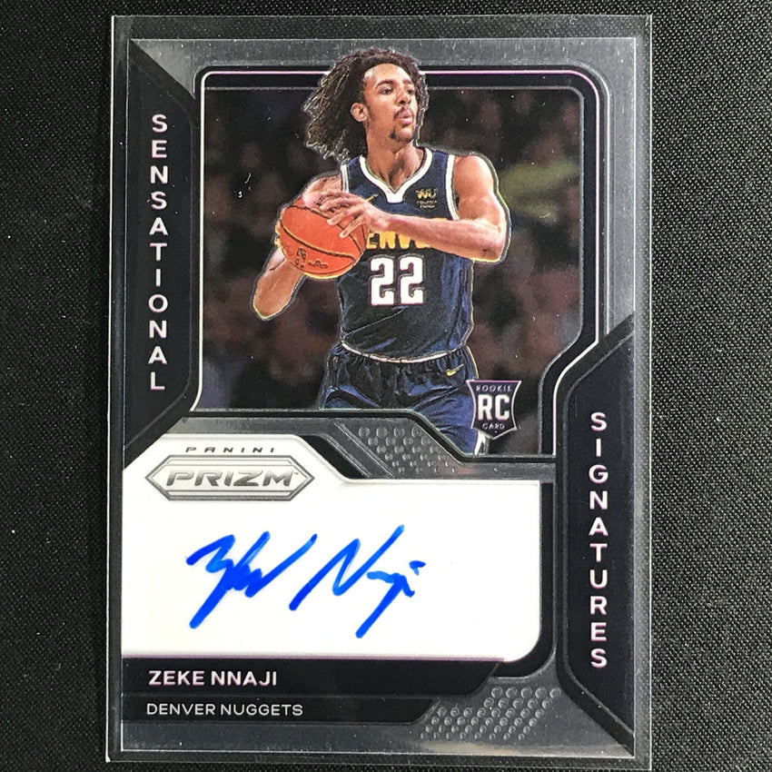 2020-21 Prizm Zeke Nnaji Sensational Signatures Rookie Auto Base No Znj B