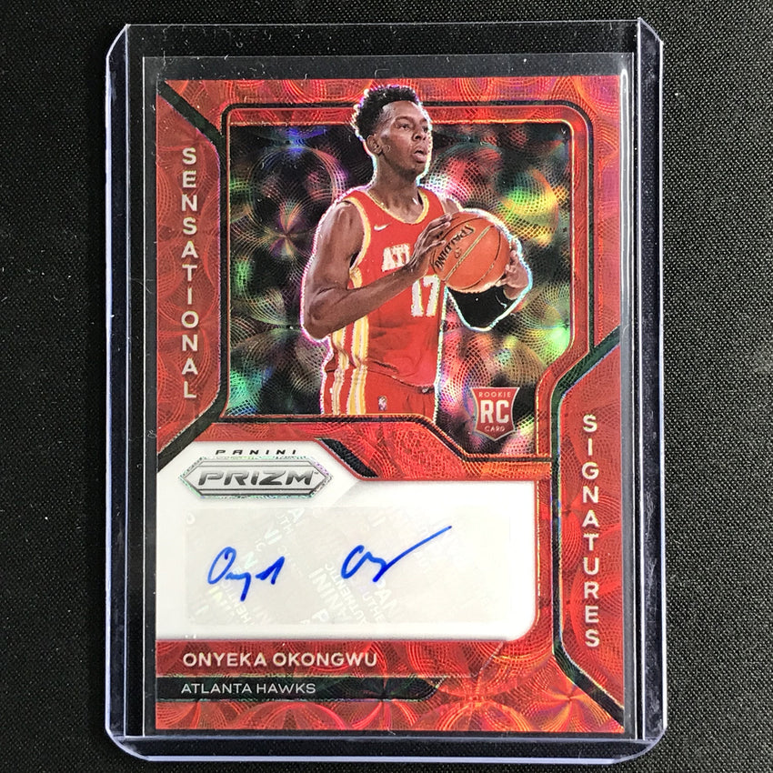 2020-21 Prizm Onyeka Okongwu Sensational Signatures Rookie Auto Choice Red No Oog