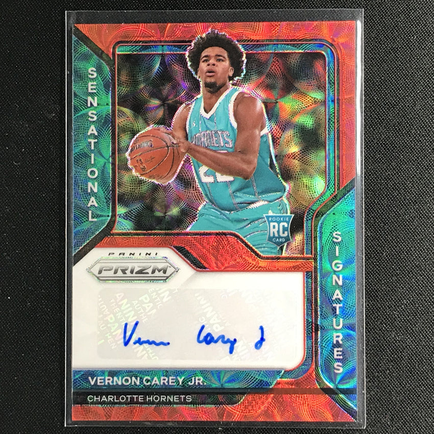 2020-21 Prizm Vernon Carey Jr. Sensational Signatures Rookie Auto Choice Red No Vcj