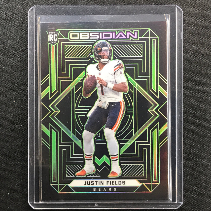 2021 Obsidian Justin Fields Rookie Electric Etch Green 35/50