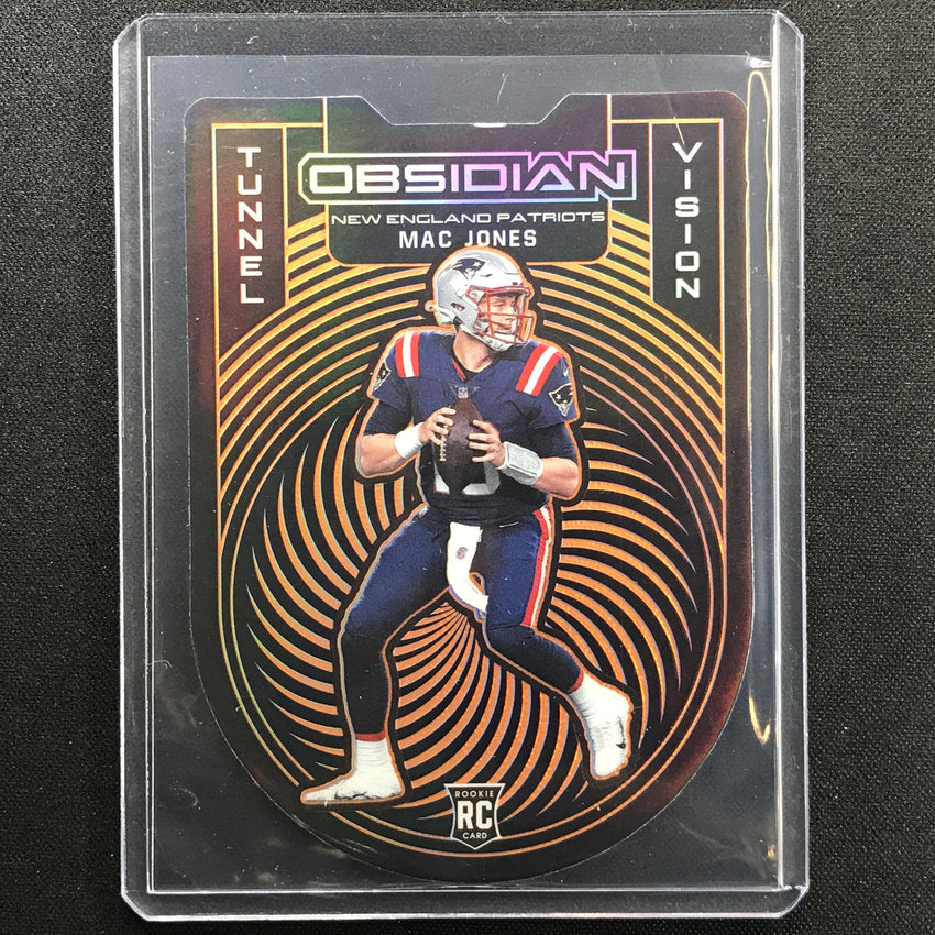 2021 Obsidian Mac Jones Rookie Tunnel Vision Die-cut Electric Etch Orange 20/25